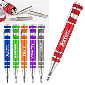 Image of 100 Custom Pocket Pal Aluminum Tool Pen - 9-in-1 Multi-Tool