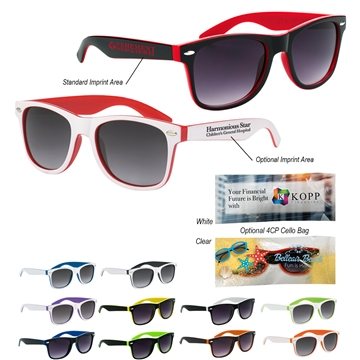Image of 150 Custom Two-Tone Malibu Sunglasses - UV400 Protection