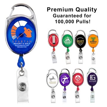 OBERLIN 30 Cord Retractable Carabiner Style Badge Reel and Badge Holder - Durable