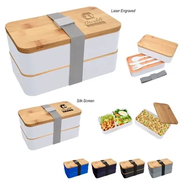 Image of 25 Promotional Stackable Bento Lunch Set - BPA Free & Microwave ...