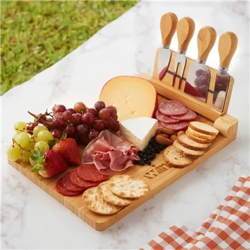 Image of 50 Customized 5-Piece Magnetic Bamboo Cheese Board Set - Bacteria ...