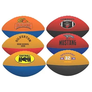 Image of 50 Custom 7" 2-Toned Foam Football - Soft & Durable