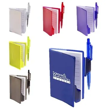 Image of 300 Custom Clear-View Jotter With Pen - PVC Cover & 80 Pages
