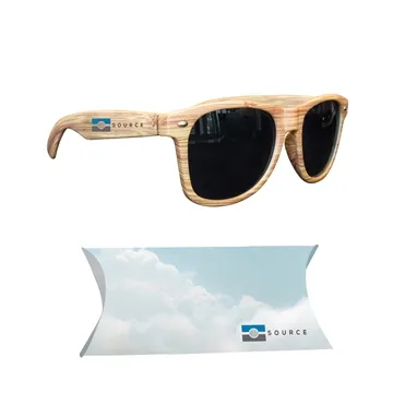 Image of 150 Customized Light Wood Tone Miami Sunglasses - UV Protection & ...