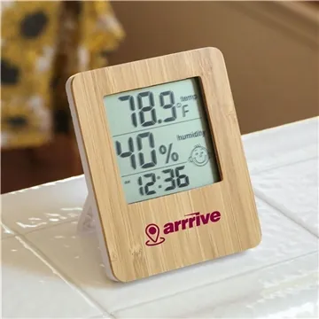 Image of 25 Custom Zonal Indoor Bamboo Weather Station - Digital LCD & ...