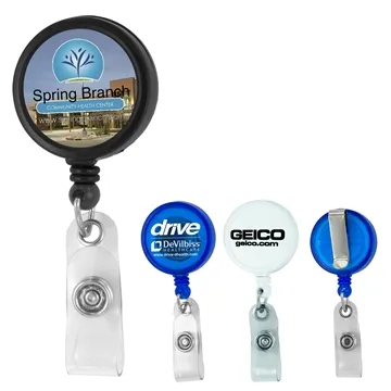 WORTHINGTON VL 30 Cord Round Jumbo Imprint Retractable Badge Reel and Badge Holder with Metal Slip Clip Attachment - 100000 Pulls
