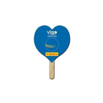 Image of 250 Custom Heart Mini Hand Fan - Paper Products - UV Coated & Wood ...