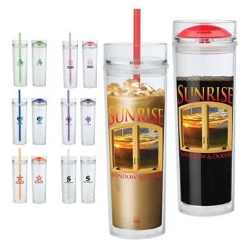 Image of 24 Promotional Jomocha 16 oz Double Lid Hot Cold Tumbler - BPA ...