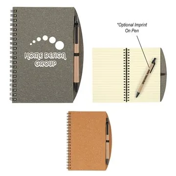 Image of 100 Custom Eco-Inspired Spiral Notebook & Pen - Paper Barrel & ...