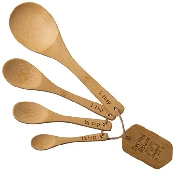 Image of 100 Customized Wooden Measuring Spoons - Bamboo & Stain Resistant