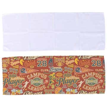 Gridiron Full-Color 12 x 32 Waffle Microfiber Sports Towel - Quick Dry