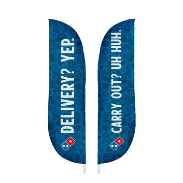 Image of 1 Promotional IMPORT 12' Double-Sided Blade Flag with Ground Spike ...