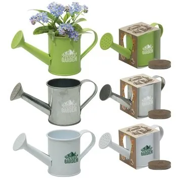 Image of 100 Customized Mini Watering Can Blossom Kit - Metal Planter
