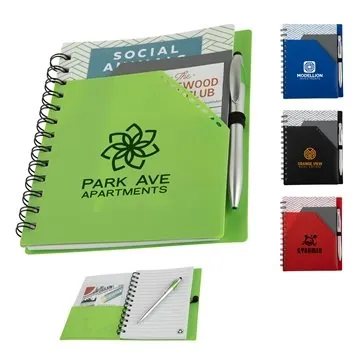 Image of 50 Promotional Trapezoid Junior Notebook w/ Stylus Pen - ...