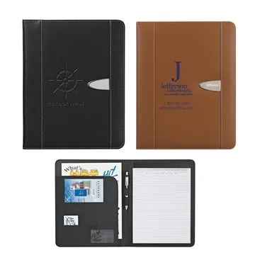 Eclipse Bonded Leather Portfolio - Multiple Pockets & Writing Pad
