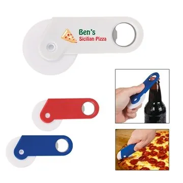 Image of 250 Promotional Pizza Cutter With Bottle Opener - FDA Compliant & ...