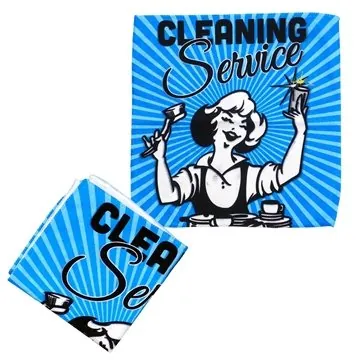 Image of 50 Promotional 12 x 12 Full Color Microfiber Cleaning Cloth - Dual ...
