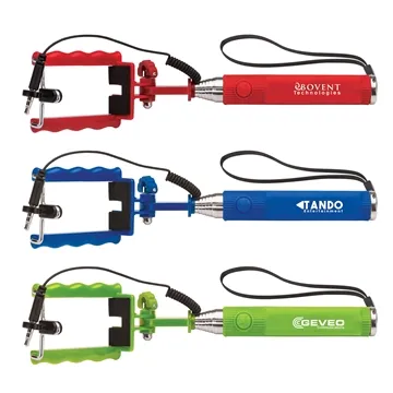 Image of 50 Promotional Snap Compact Selfie Stick - Stainless Steel & No ...