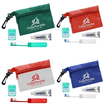 Image of 100 Custom Zip Tote Travel Kit - Recycled rPET