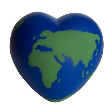 Image of 150 Customized Earth Heart Stress Reliever - Eco Message