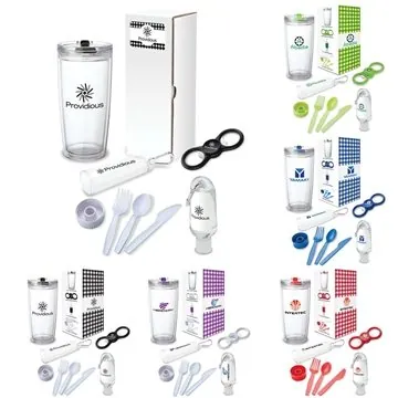 Image of 100 Custom Excursion 4-Piece Picnic Gift Set - Insulated Tumbler & ...