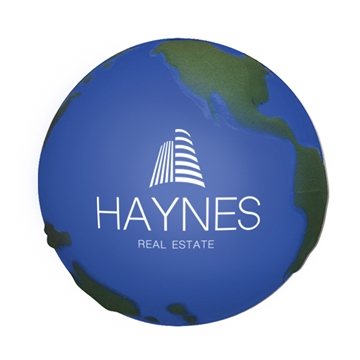 Image of 100 Custom Globe Shape Stress Reliever - Polyurethane & Squeezable