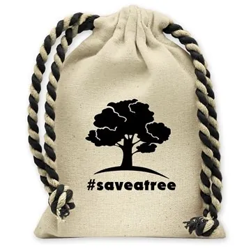 Image of 250 Custom Handy Canvas Drawstring Tote - Cotton & Renewable