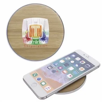Image of 25 Promotional Natural Wireless Charging Pad - Bamboo & Qi ...