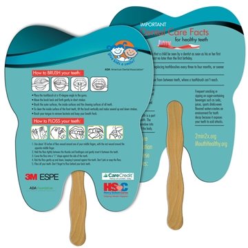 Image of 100 Customized Tooth Hand Fan Full Color (2 Sides) - Paper ...