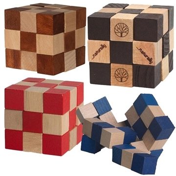 Image of 150 Custom Wooden Elastic Cube Puzzle - Eco-friendly