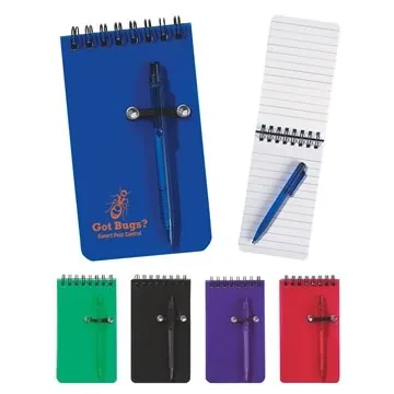 Image of 100 Customized Spiral Jotter & Pen - 50 Page Lined