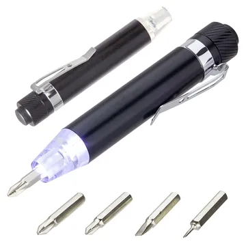 Image of 100 Custom Quick-Reach 4-Bit Screwdriver Set with Light - LED Tip ...