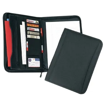 Image of 25 Customized Zipper Padded Portfolio - 600D Polyester