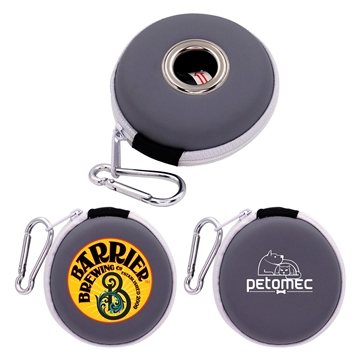 Image of 150 Custom Doggie Bag Disc Dispenser - Round & Zippered