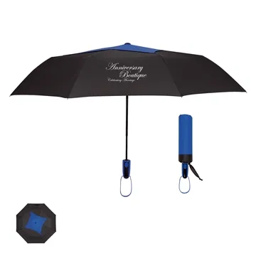 Image of 25 Promotional 44" Arc Telescopic Diamond Top Vented Umbrella - ...
