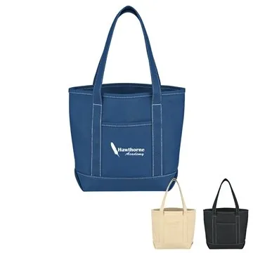 Image of 13 Customized Small 24 oz. Cotton Canvas Yacht Tote Bag