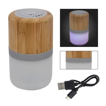 Image of 13 Custom Bamboo Wireless Light Up Speaker - LED Base & 30ft Range
