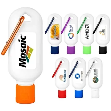 Image of 250 Customized 1oz. 30 SPF Carabiner Sunscreen - White