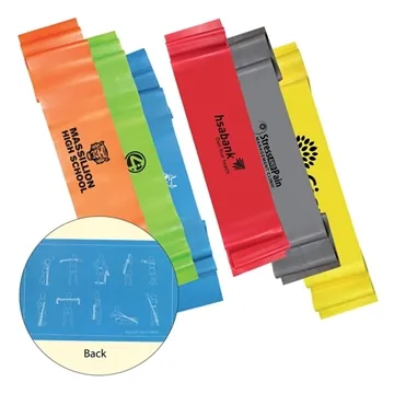 Image of 100 Custom Exercise Stretch Band - Latex & Pre-printed Exercises