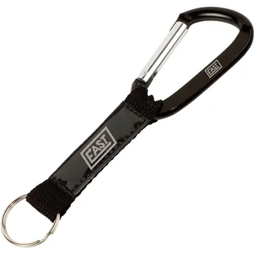 Image of 250 Promotional Key Tag Carabiner With Strap And PVC Patch