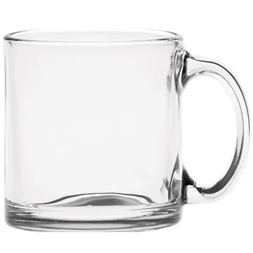 Image of 72 Promotional 13 oz Clear Glass Coffee Mug - Straight Sided