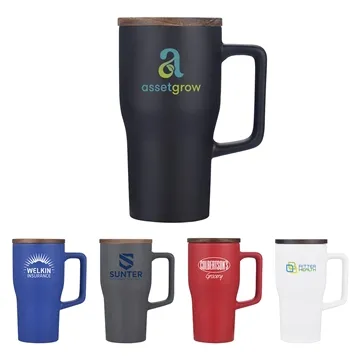 25 Custom Element 18 oz Ceramic Mug w/ Wood Lid