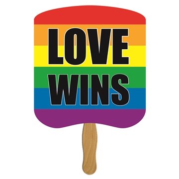 Image of 100 Custom Love Wins - Paper Board & Wood Handle