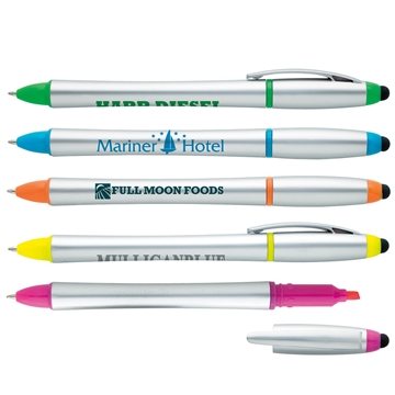 Stylus Highlighter-Pen Combo - Multi-Function & Twist Action