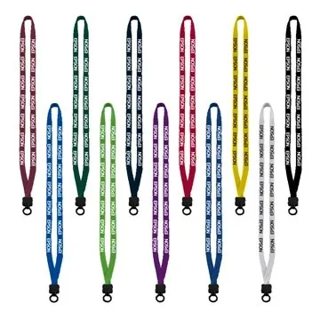 Image of 100 Customized 1/2" Cotton Lanyard with Plastic Clamshell & O-Ring ...