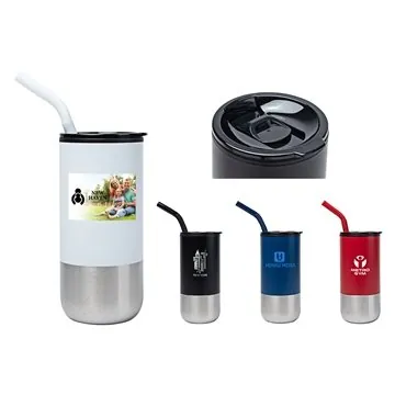 Image of 96 Promotional Emmett 18 oz Double Wall Steel PP Liner Tumbler - ...
