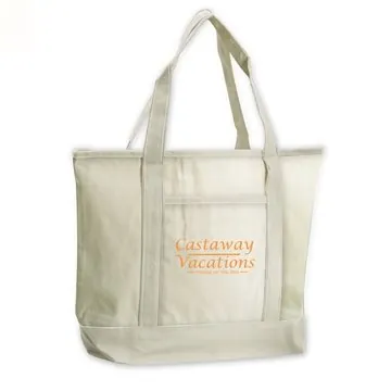 Image of 50 Custom Orangebag 12 oz Natural Cotton Canvas Beach Tote Bag ...