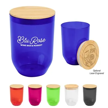 50 Promotional 12 Oz. Montrose rPET Wine Tumbler With Bamboo Lid - ...
