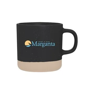 Image of 48 Promotional 11 oz Coffee Clay - Black - Ceramic & Speckled