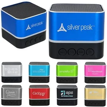 25 Custom Two Tone Square Bluetooth Speaker - Stereo Pairing & ...